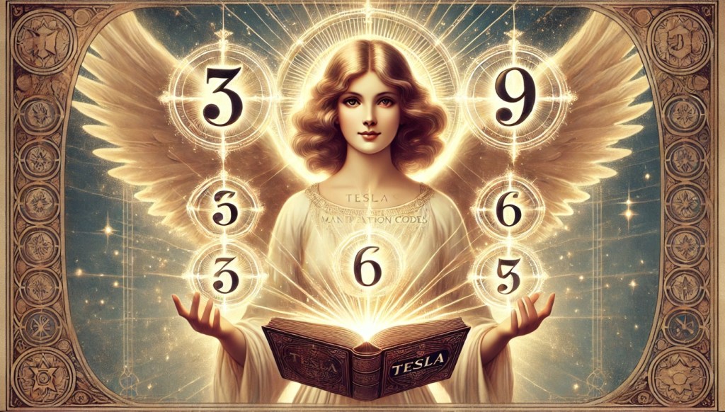 anjo com livro da manifestação de Tesla